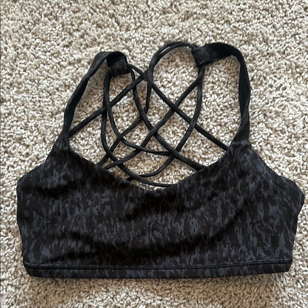 Black Strappy Sports Bra